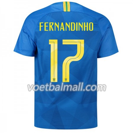 Goedkope Brazilië Fernandinho 17 Uitshirt WK voetbal 2018
